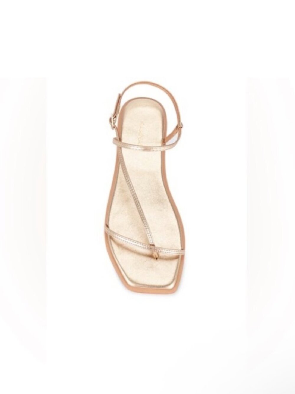 NWT Women’s 9.5 Joie Glory Metallic Gold Strappy Flat Sandals Shoes Flats